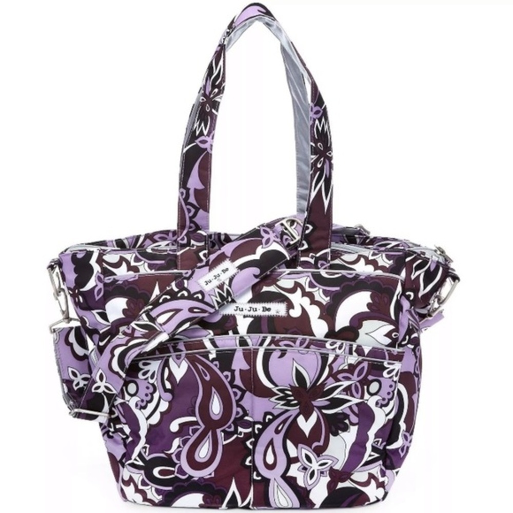 Ju-Ju-Be Purple and White Baby Bag